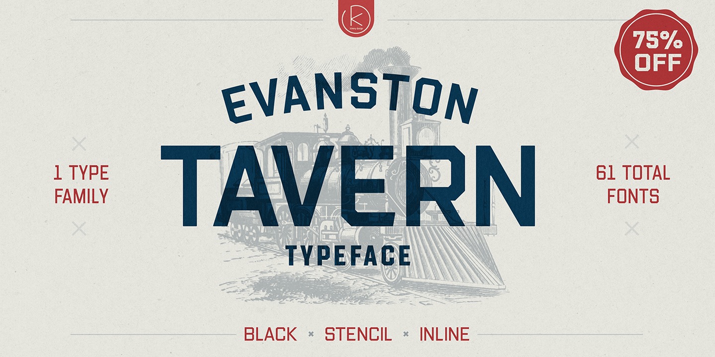 Czcionka Evanston Tavern 1858